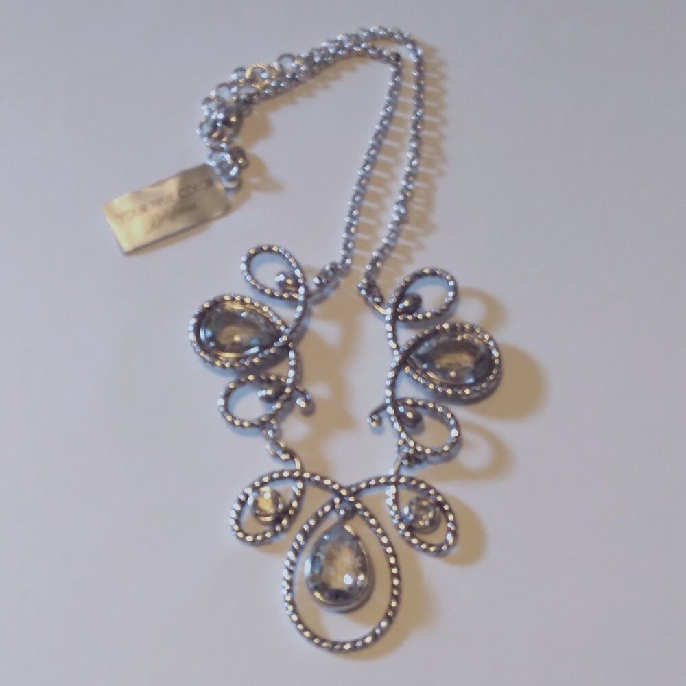 Brighton Collectibles ABUNDANT CLEAR Multi-facet Necklace 10.5" long WITH POUCH